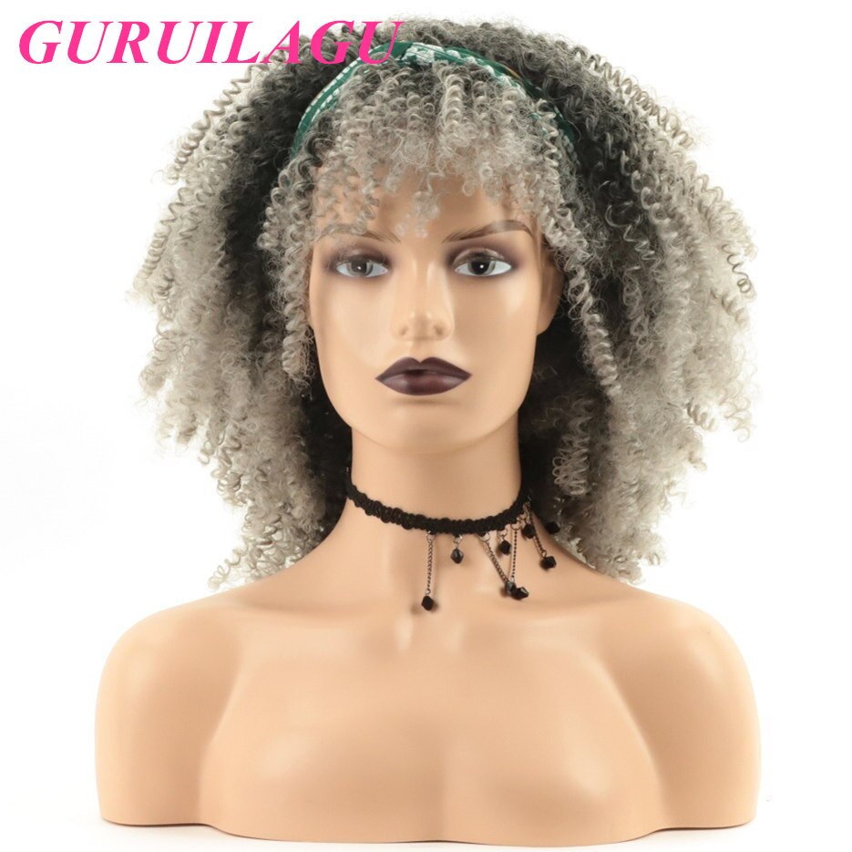 Guruilaar Afro Kinky Curly Headband Wig  ׷..